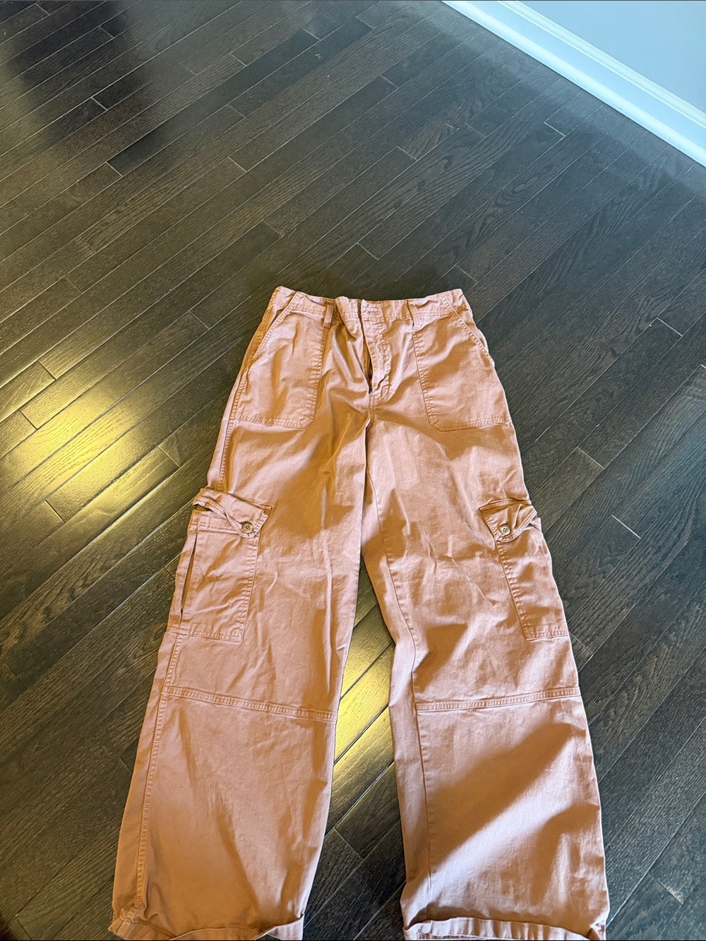 bp Rose Brown Wide-Leg Utility Pants auburn color size 10